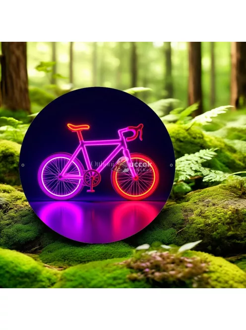 Neon kerékpáros tábla
