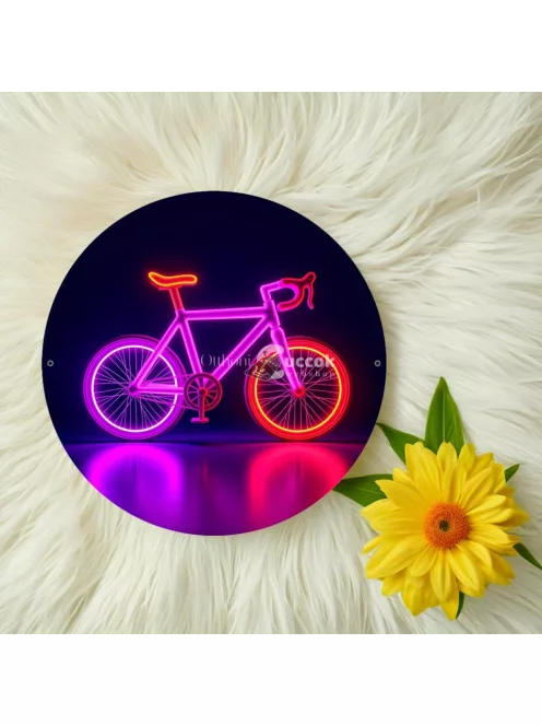 Neon kerékpáros tábla