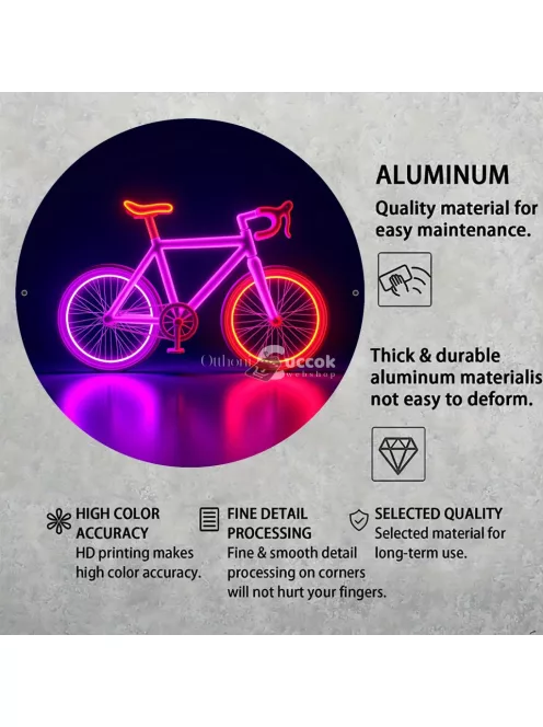 Neon kerékpáros tábla