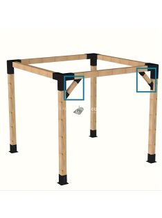 4db Erős 45-fokos szögű Fekete vas keret