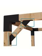 4db Erős 45-fokos szögű Fekete vas keret