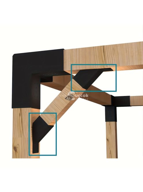 4db Erős 45-fokos szögű Fekete vas keret