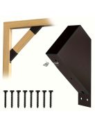 4db Erős 45-fokos szögű Fekete vas keret