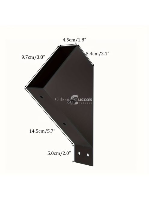 4db Erős 45-fokos szögű Fekete vas keret
