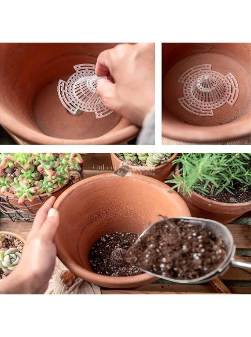 6db műanyag virágcserepes hálós betét