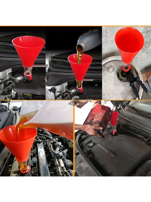 Univerzális tölcsér autó motorolaj-feltöltő készlettel