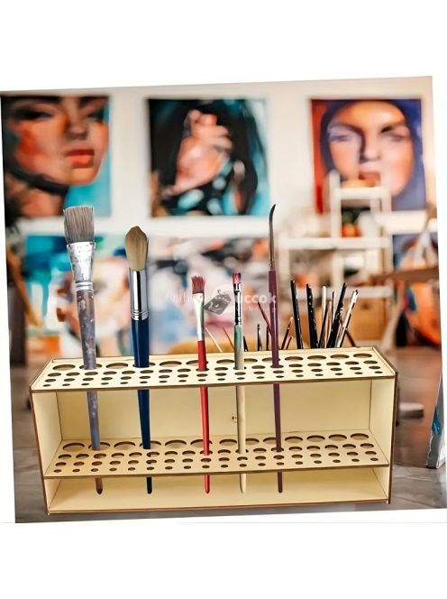 Klasszikus fa festékecset tartó állvány