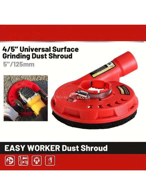 1 db szögcsiszoló porvédő burkolat 125mm/4.5inch csiszoló porgyűjtő tartozékokkal