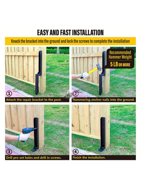 4 db nagy teherbírású acél kerítésoszlop horgony