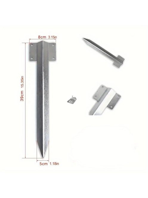 10 db-os fém kerítésoszlop horgony csavarokkal