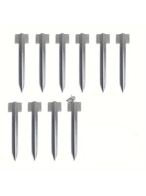 10 db-os fém kerítésoszlop horgony csavarokkal