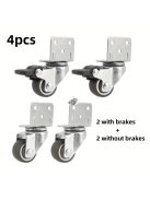 4db Erős Forgó Kerekek Dupla Zárással
