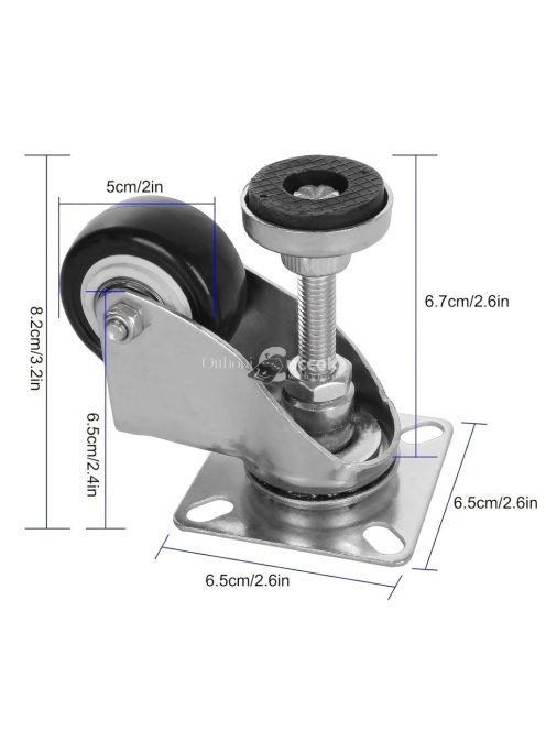 4db Nagy Teherbírású 2 Hüvelykes Állítható Szintező Görgők Fékkel