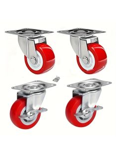 4 db piros, nagy teherbírású görgő