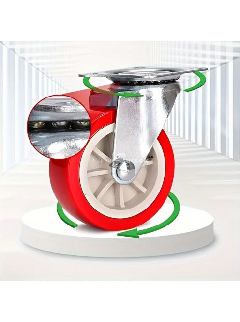 4 db piros, nagy teherbírású görgő