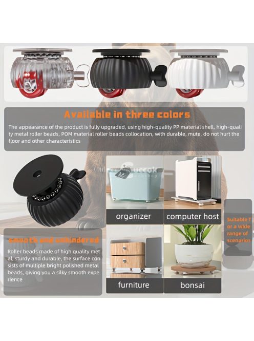 4db Polírozott Fém Forgó Görgők Zárakkal