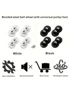 4db Dupla Acélgolyós Többfunkciós Ragasztós Forgó Görgő