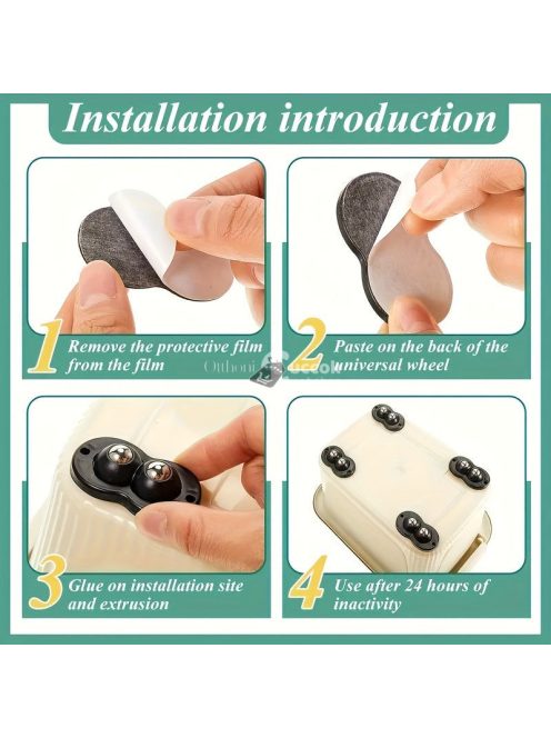 4db Dupla Acélgolyós Többfunkciós Ragasztós Forgó Görgő