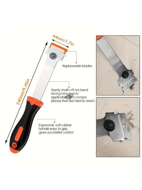 Kettős fejű, kiterjesztett kaparókészlet cserélhető pengékkel