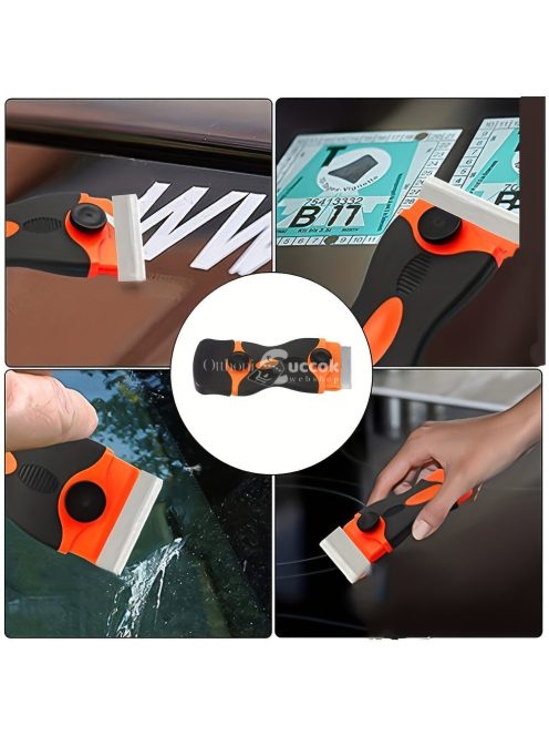 Kettős fejű, kiterjesztett kaparókészlet cserélhető pengékkel