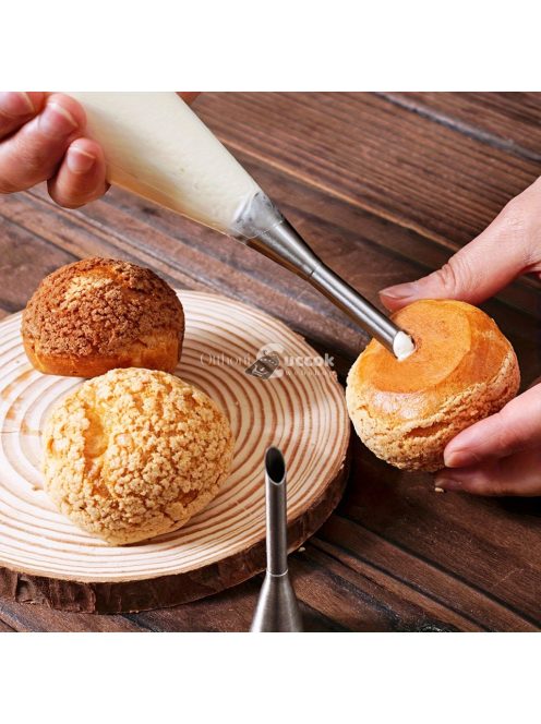 rozsdamentes acélból készült díszítőcső-készlet krémes süteményekhez