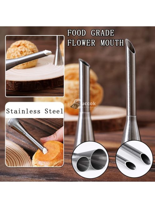 rozsdamentes acélból készült díszítőcső-készlet krémes süteményekhez