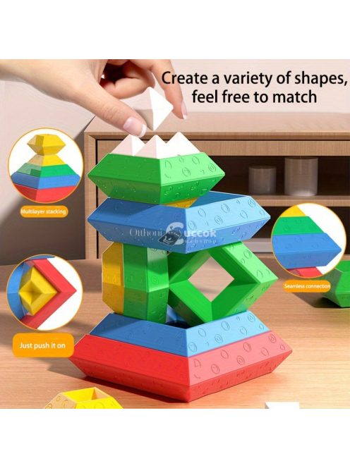 Piramis alakú építőkocka gyerekeknek