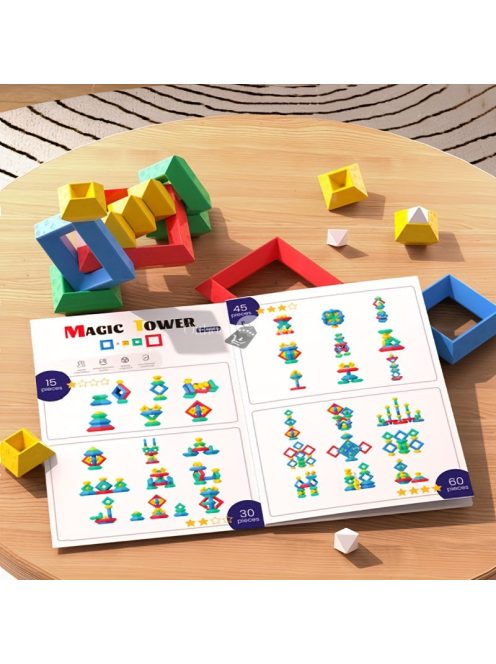 Piramis alakú építőkocka gyerekeknek