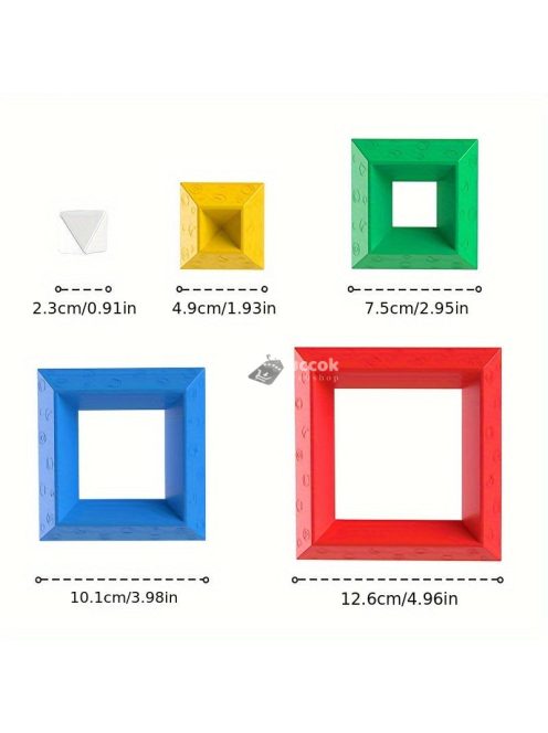 Piramis alakú építőkocka gyerekeknek