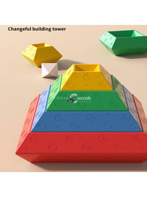 Piramis alakú építőkocka gyerekeknek