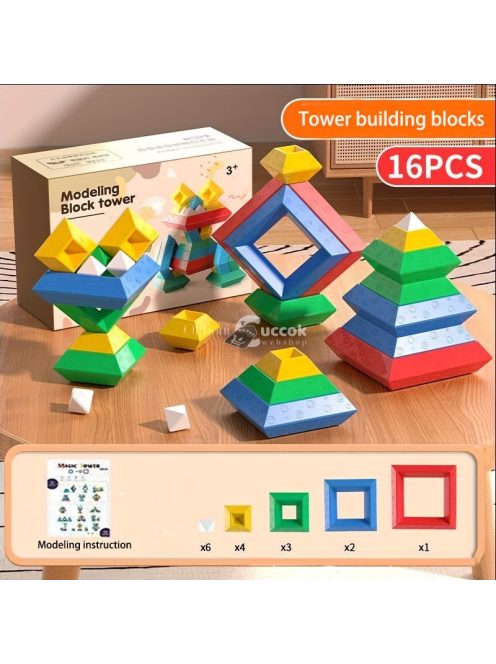 Piramis alakú építőkocka gyerekeknek