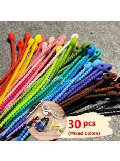   30db, szilikon újrahasználható, kábelrendező, kábelkötegelő