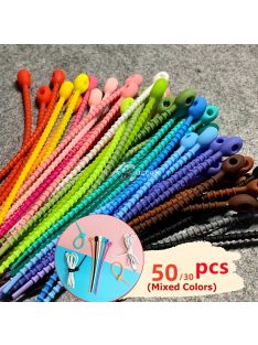   30db, szilikon újrahasználható, kábelrendező, kábelkötegelő