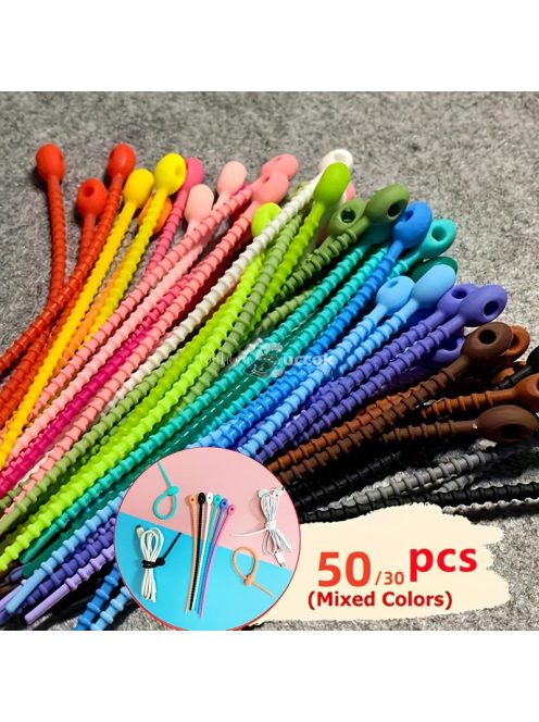 30db, szilikon újrahasználható, kábelrendező, kábelkötegelő