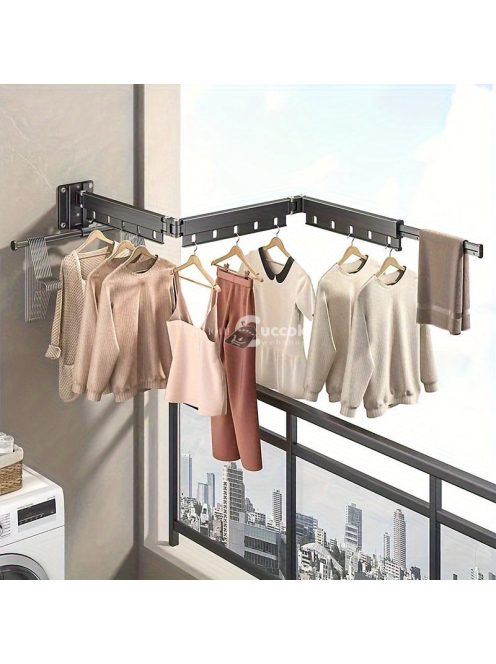 Alumínium ötvözet összecsukható szárítóállvány horogokkal