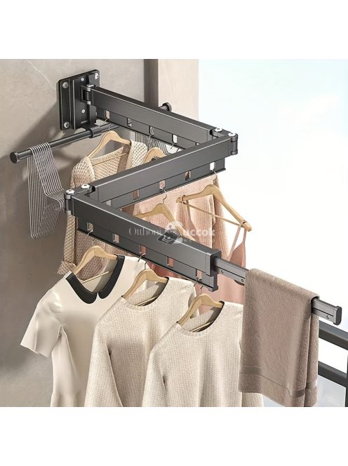 Alumínium ötvözet összecsukható szárítóállvány horogokkal