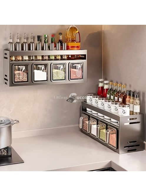 Alumínium falra szerelhető fűszertartó doboz tároló állvány