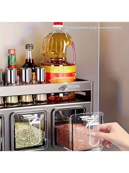 Alumínium falra szerelhető fűszertartó doboz tároló állvány