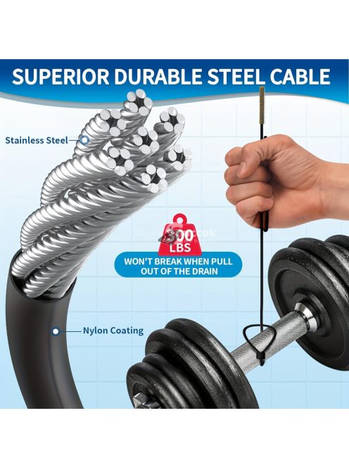 3db Extra Hosszú Rozsdamentes Acél Lefolyó Elzáródás Eltávolító Horog Nylon Bevonattal