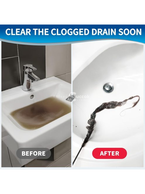 3db Extra Hosszú Rozsdamentes Acél Lefolyó Elzáródás Eltávolító Horog Nylon Bevonattal