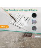 3db Extra Hosszú Rozsdamentes Acél Lefolyó Elzáródás Eltávolító Horog Nylon Bevonattal