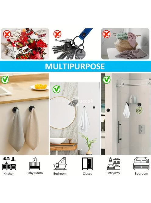 Könnyen felszerelhető szívókorongos akasztók zuhanyhoz