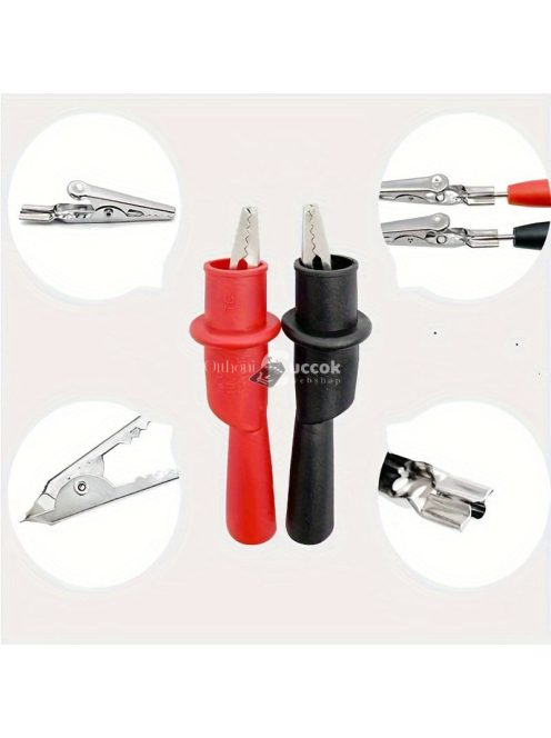 1pár Szilikon Gumi Dupla Szigetelt Krokodil Tesztcsipesz