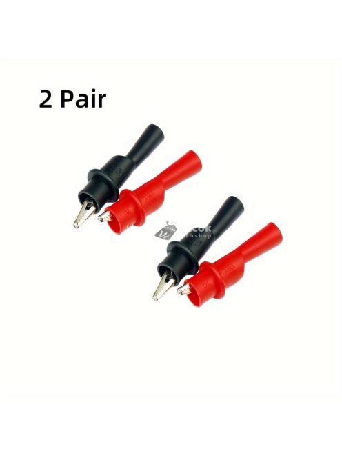 1pár Szilikon Gumi Dupla Szigetelt Krokodil Tesztcsipesz