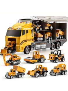   Öntött Acél Építőipari Jármű Játékkészlet Játékszőnyeggel