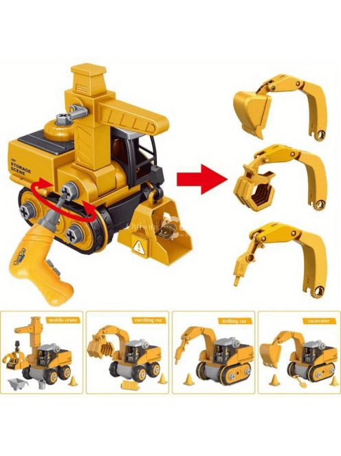 4 az 1-ben szétszerelhető és összeszerelhető mérnöki járműmodell