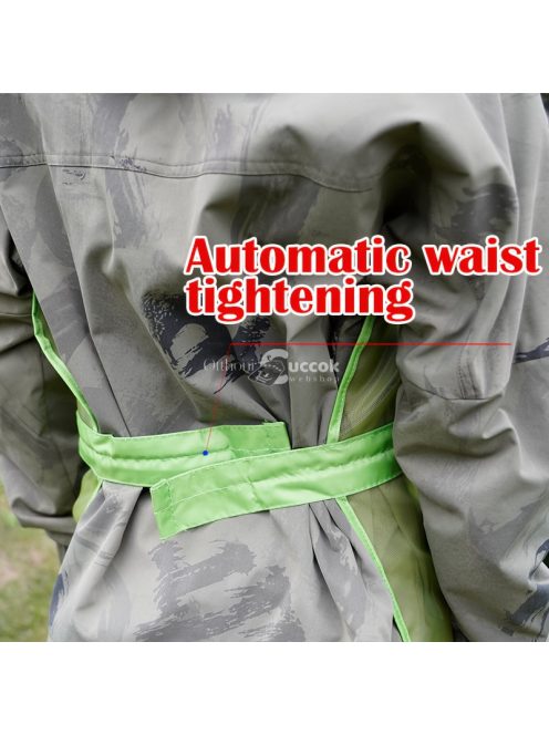 Tartós zöld fűnyíró kötény por- és szennyeződés elleni védelemmel