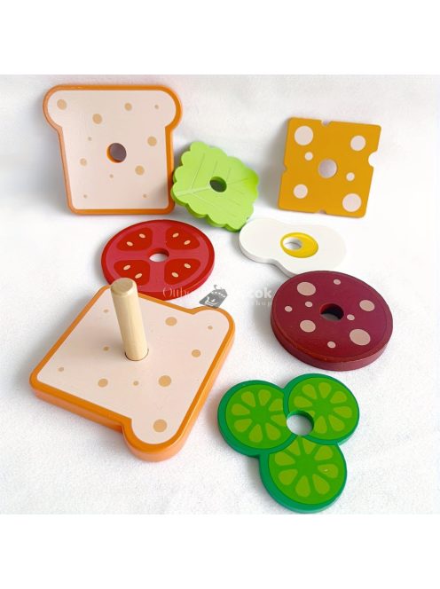 Szórakoztató fa szendvics készítő kirakó