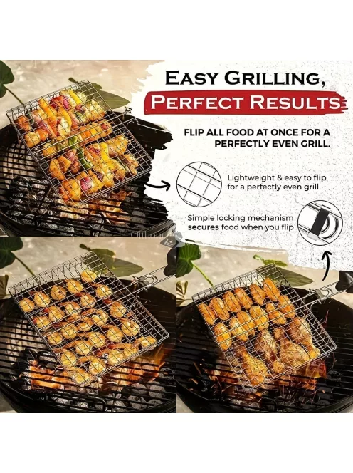 Rozsdamentes Acél BBQ Grillkosár