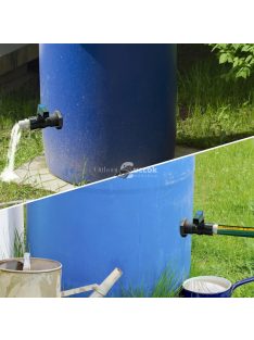   PVC kerti esővízgyűjtő hordó csap készlet tömlőadapterrel és univerzális csatlakozómenettel